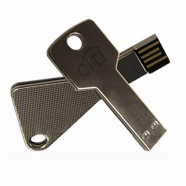 slim flash drive แฟลชไดร์ฟโลหะบางพิเศษ รูปกุญแจ พร้อมยิงเลเซอร์โลโก้