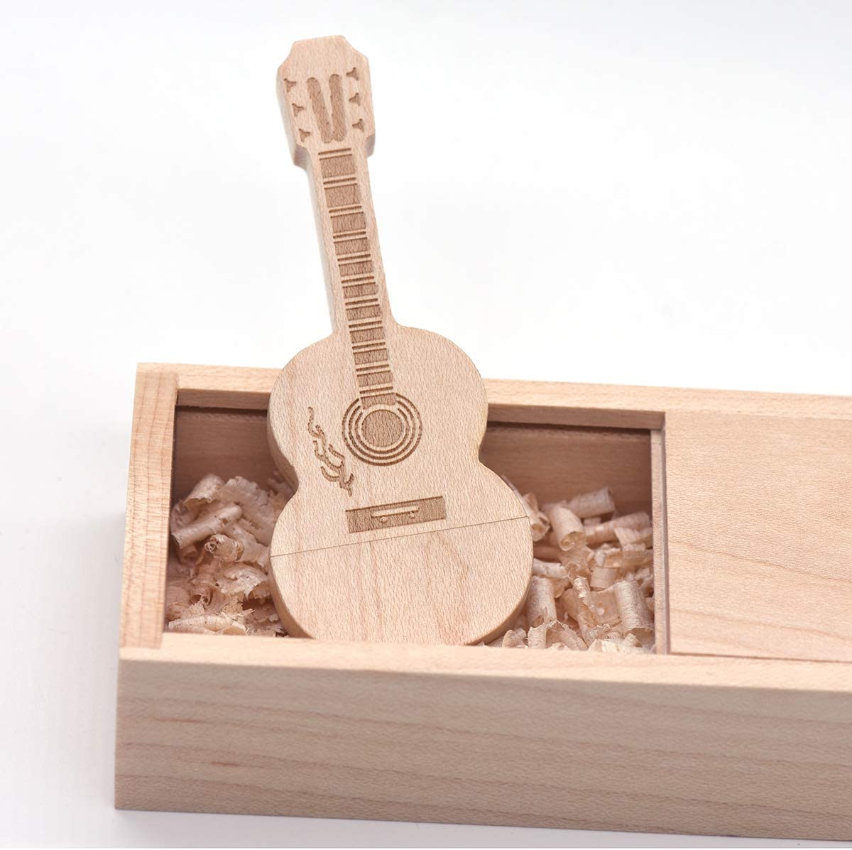 ออกแบบ Wood USB รุ่น Guitar ไม้ ที่มีรูปแบบและรูปทรงเครื่องดนตรี 4
