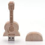 ออกแบบ Wood USB รุ่น Guitar ไม้ ที่มีรูปแบบและรูปทรงเครื่องดนตรี